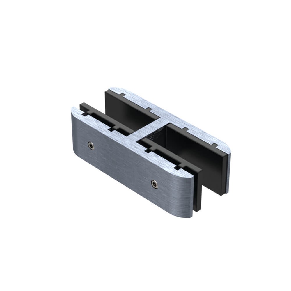 180 Degree Glass Stiffener Aluminium Satin - Suits 15 to 17.52mm
