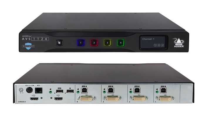 AVS-1124 - ADDERView AVS - Secure Multi-Viewer HDMI User, 4xDVI-D Port computers KVM Sharer, DVI-D, USB-B & Audio, NIAP PP 4.0, AVS1124 (Adder Secure KVM Switch ) *NEW*