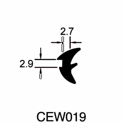 UK Suppliers Of 3-Prong Wedge Gasket in Black PVC (2.9mm x 2.7mm)