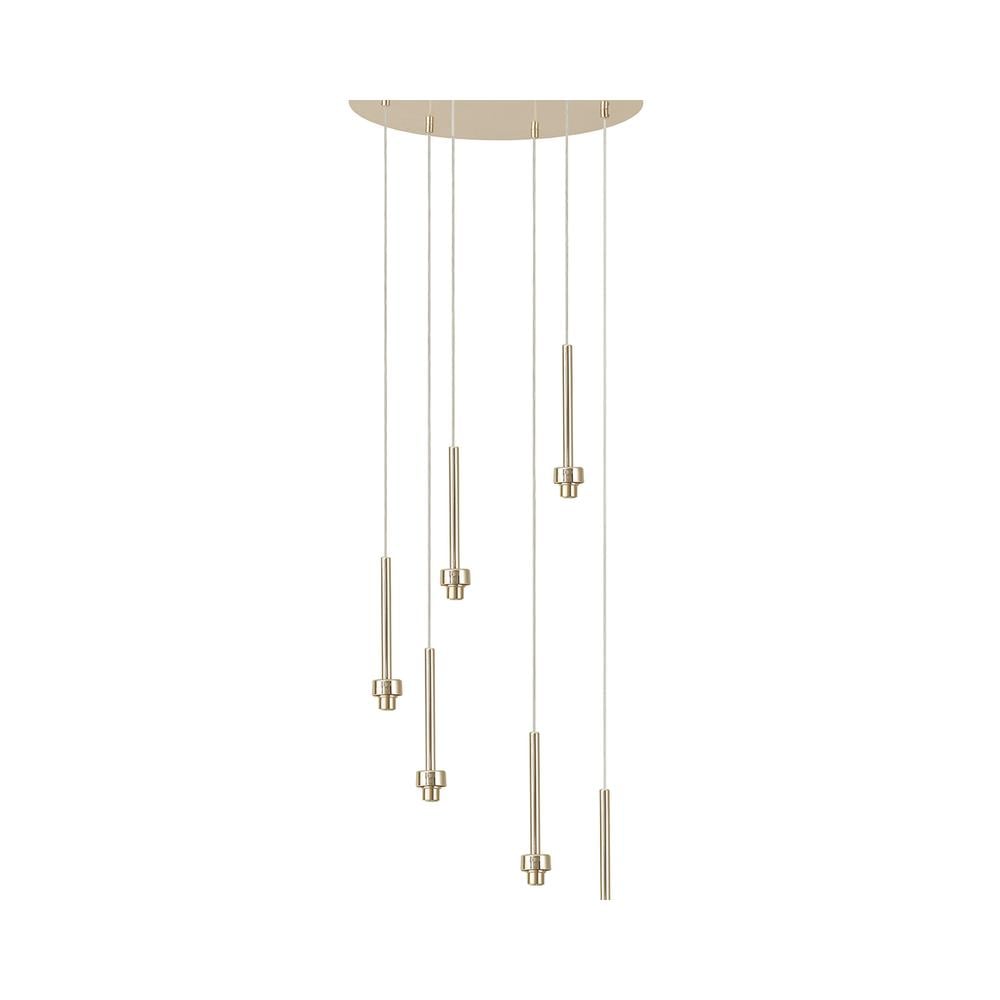 Luxuria Apex 40cm French Gold 6 Light G9 Universal 2.5m Round Multiple Pendant