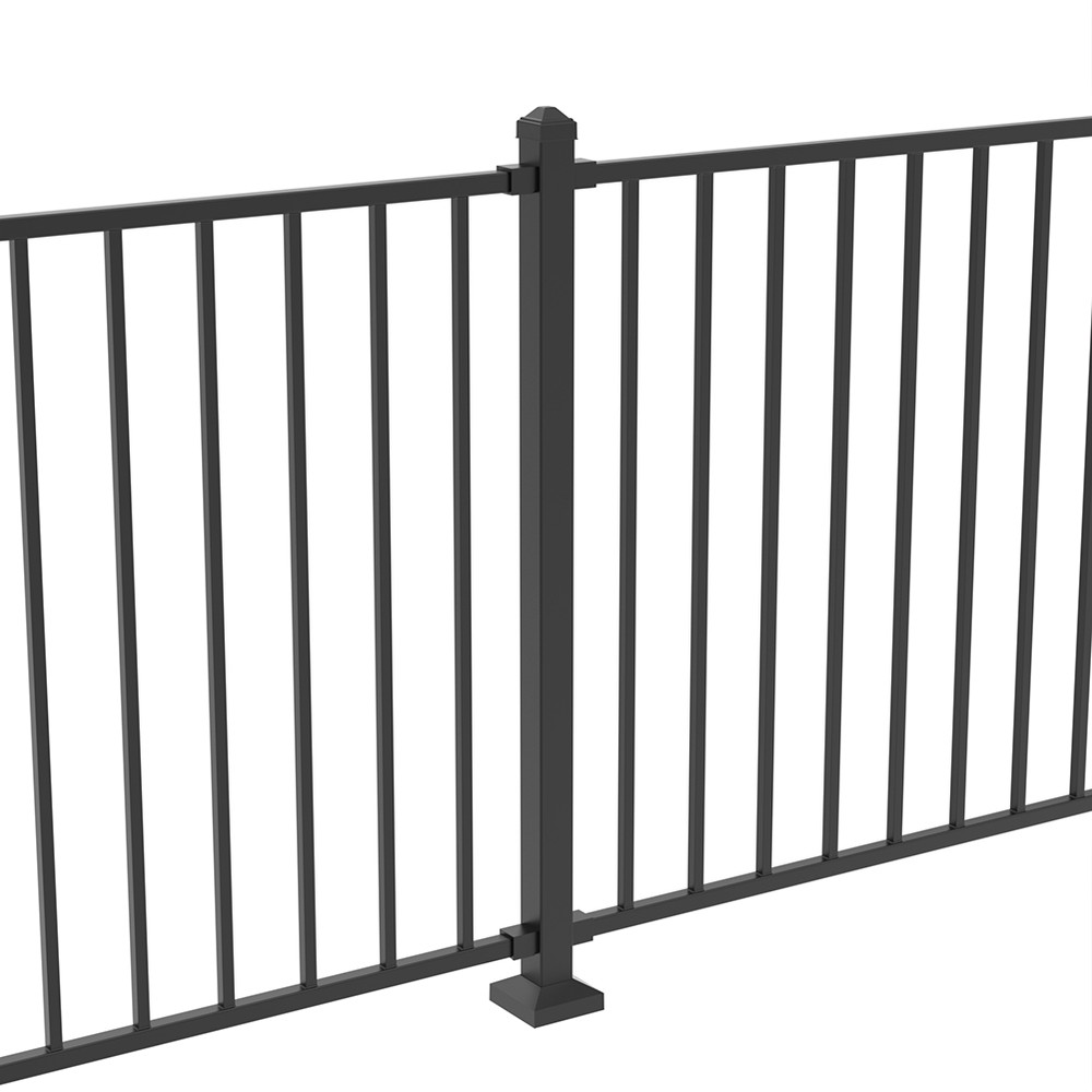 1100 x 50mm Fortitude Railings Per M Choice brackets, Pressed Cap Black Sand