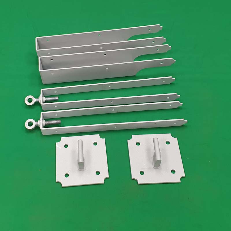 In&#45;line Hinge, Shoe & Wall Plates Pair Kit Hot Zinc Sprayed &#40;New Style&#41;