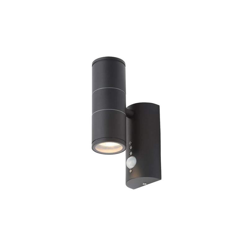 Forum Islay Up/Down Wall Light with PIR Black