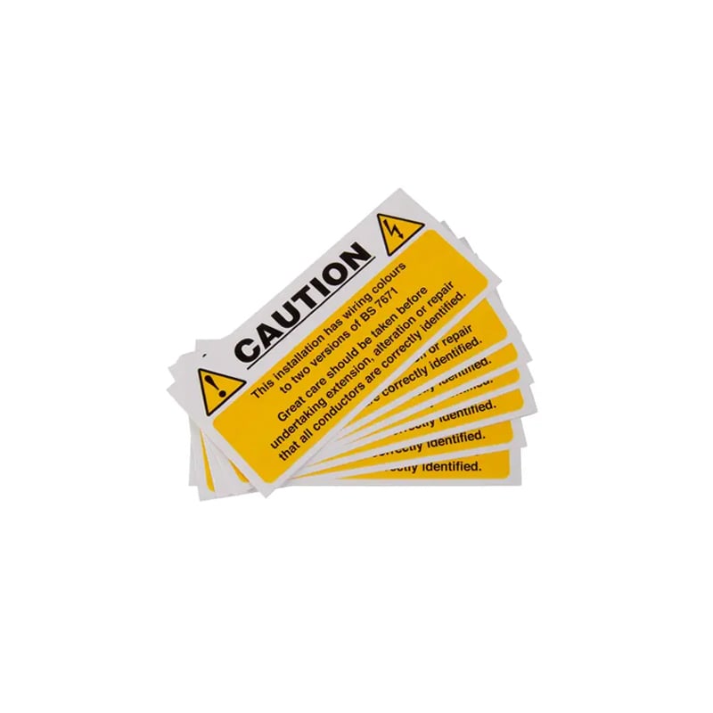 Industrial Signs Caution Mixed Cable Label 130mm x 60mm (Pack of 10)