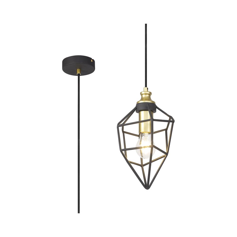 Luxuria Lumiere 16cm Small Pendant Light E27 Painted Gold & Sand Black