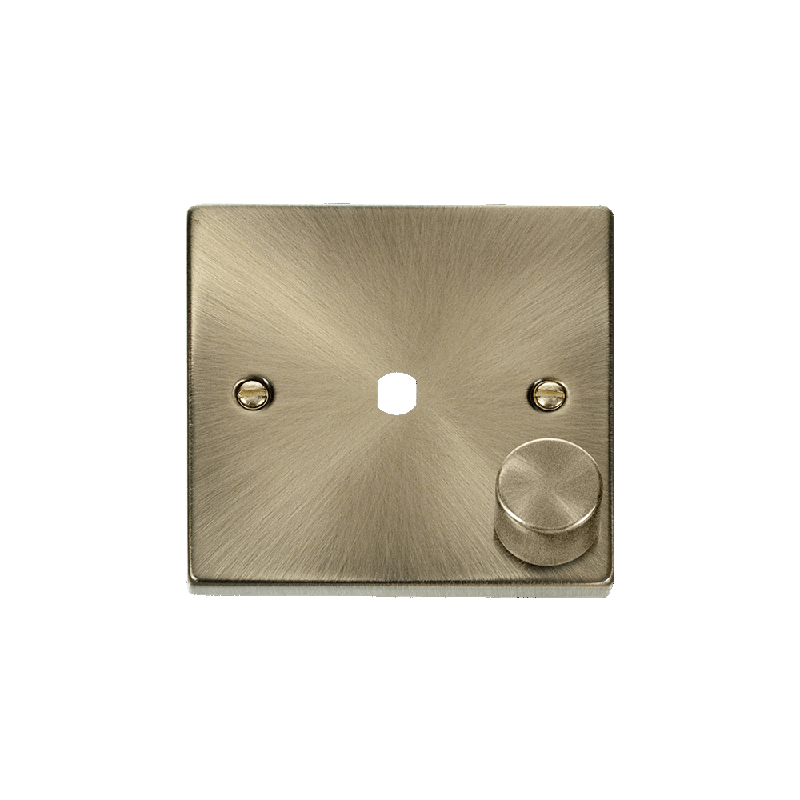 Click Deco 1 Gang Unfurnished Dimmer Plate and Knob (650W Max) Antique Brass