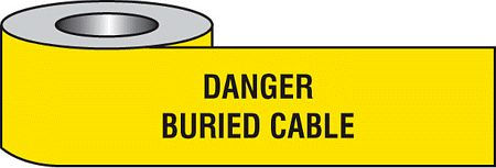 Danger buried cable underground tape