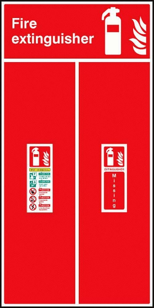 Fire extinguisher location board  -  wet chemical