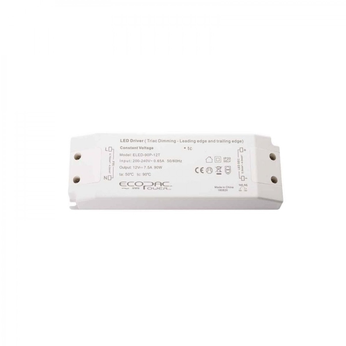 Mains Dimmable LED Power Supply 90W 12V DC