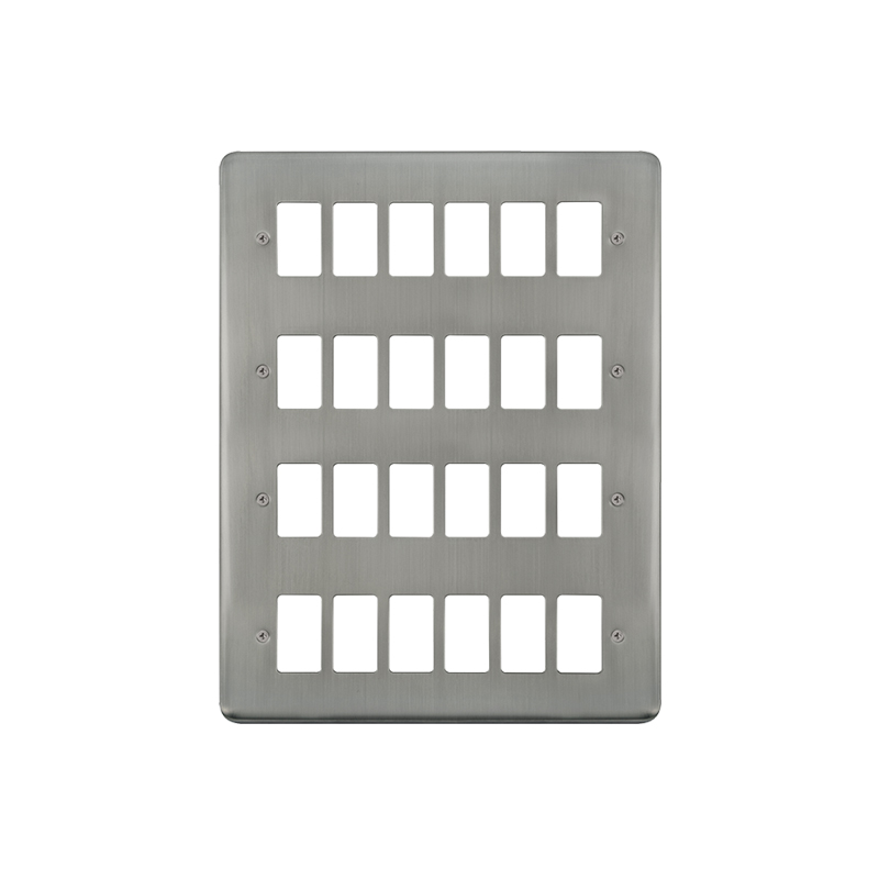 Click Deco Plus 24 Gang GridPro Frontplate Stainless Steel