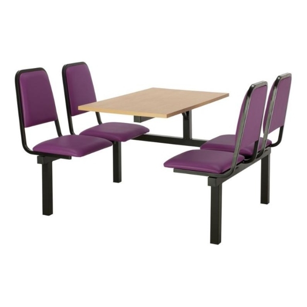 CU92 - 4-Seater Chester Canteen Unit - 1 Way Access, Purple, Beech