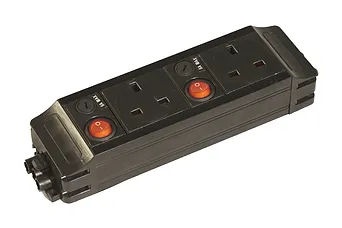 UDESK-PP-IFIS-UK2 2 Port Under Desk Power Pack - Individually fused - Individual power switch - WIE power Input