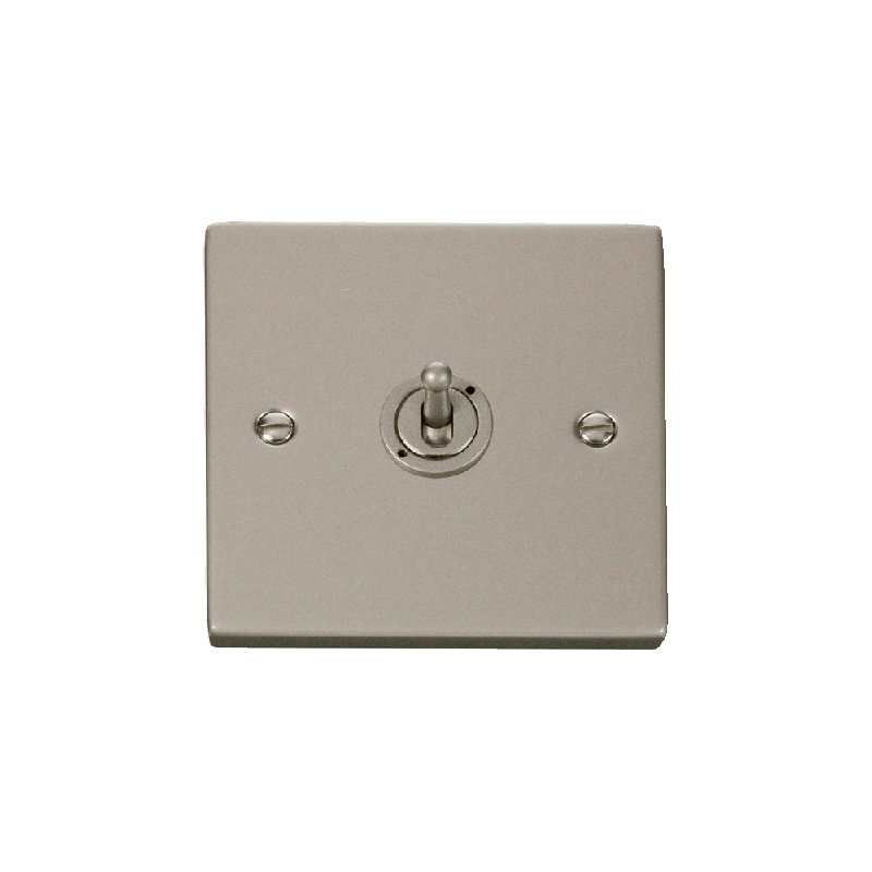 Click Deco 1 Gang 2 Way 10AX Toggle Switch Pearl Nickel