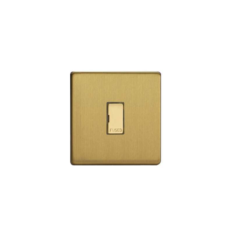 Varilight Screw Less Flat Plate Fuse Spur Brushed Brass