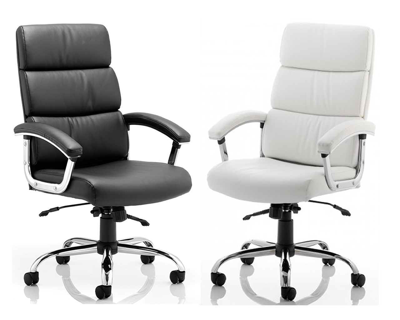Desire High Back Leather Office Chair - Black or White Option Huddersfield