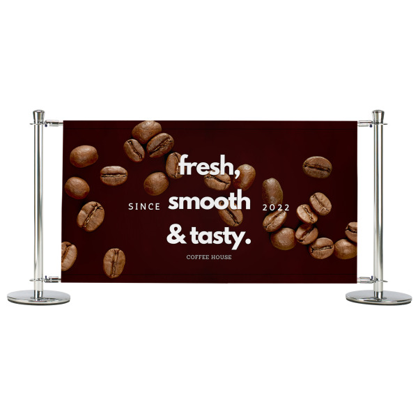 Fresh, Smooth & Tasty - Pre-Designed Coffee Shop Cafe Barrier Banner