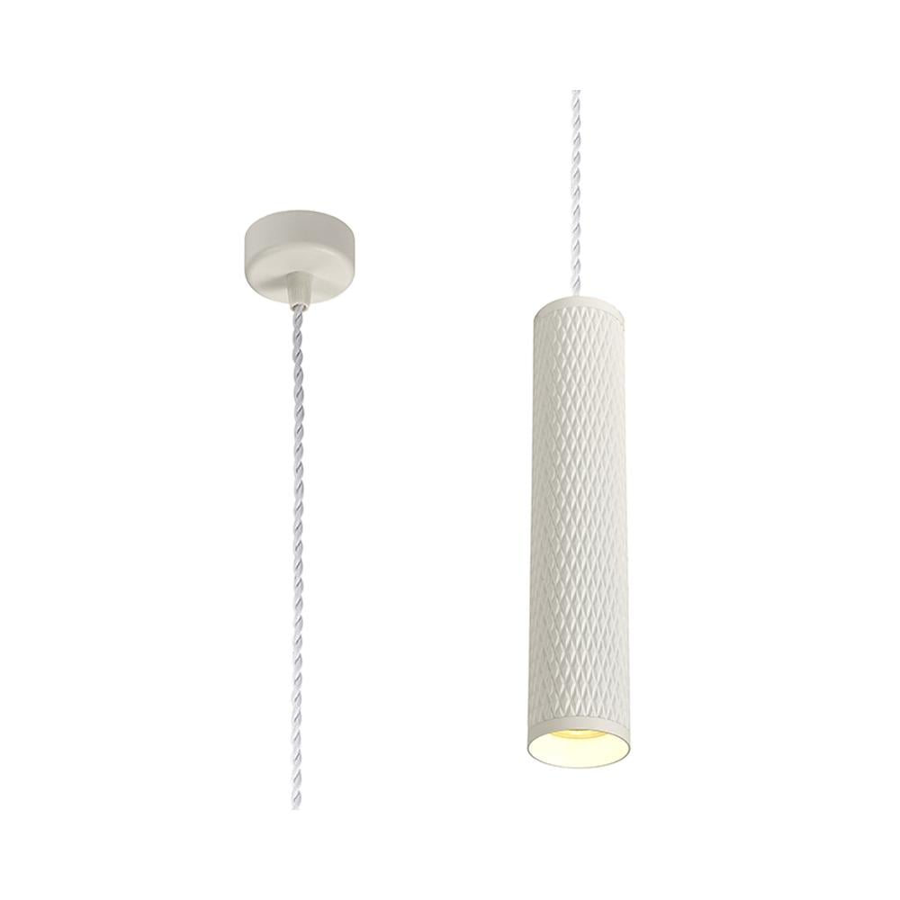 Luxuria Swirl 6.5cm 1 Light 30cm Pendant Light GU10 Sand White