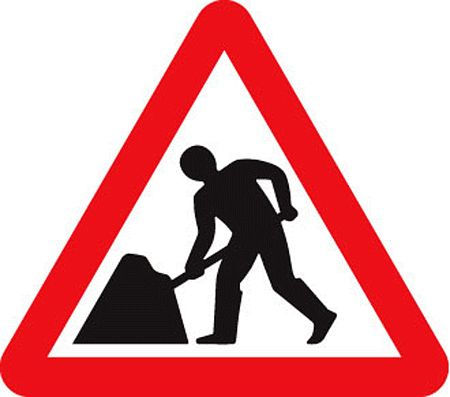 Road works fold up 750mm triangle sign