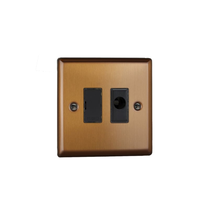 Varilight Urban 13A Unswitched Fused Spur with Flex Outlet Brushed Bronze (Standard Plate)