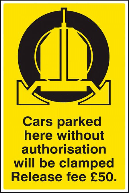 Cars parked clamped - release fee £50