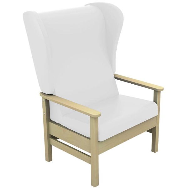 Atlas High Back Bariatric Arm Chair with Wings - White