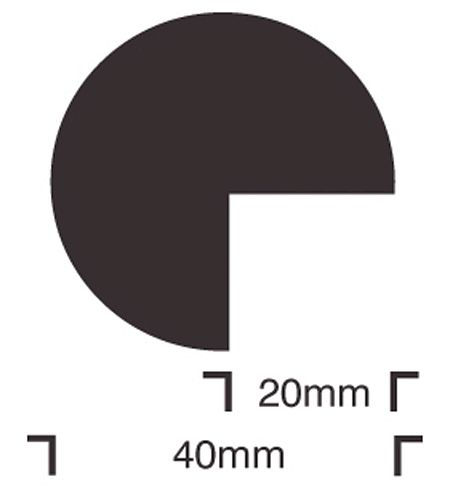 Impact protection semi-circular 40/40 self adhesive