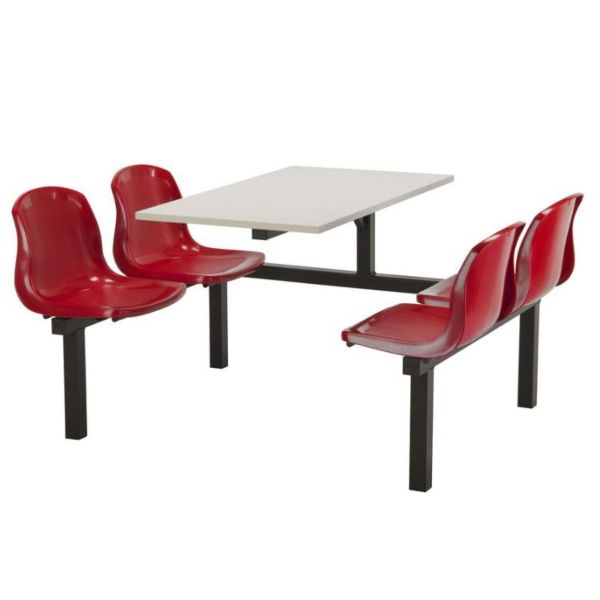 CU90 - 4-Seater Harvey Canteen Unit - 1 Way Access, Red, Grey