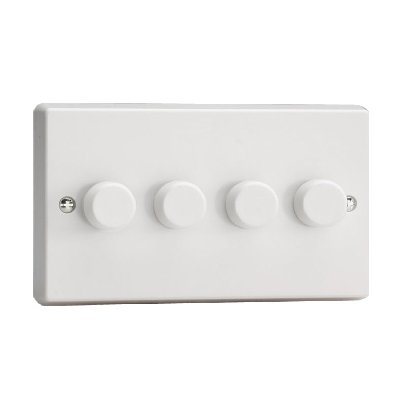 Varilight V-Pro 4 Gang LED Dimmer Switch White PVC