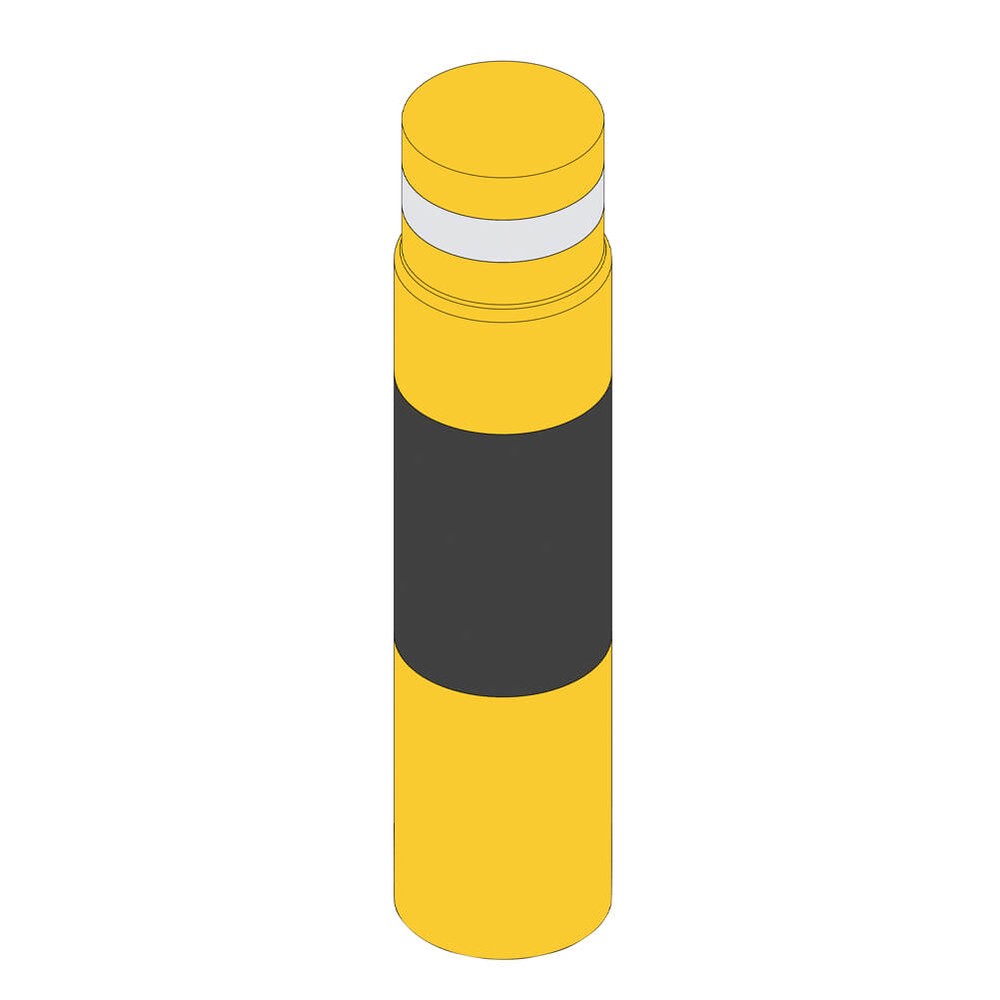 Bollard Cover Kit 1260mm High x 168mm Yellow and Black Polymer Segments