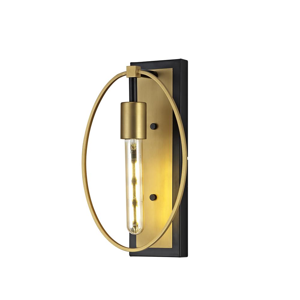 Luxuria Enigma Wall Light 1 Light E27 Sand Gold/Matt Black