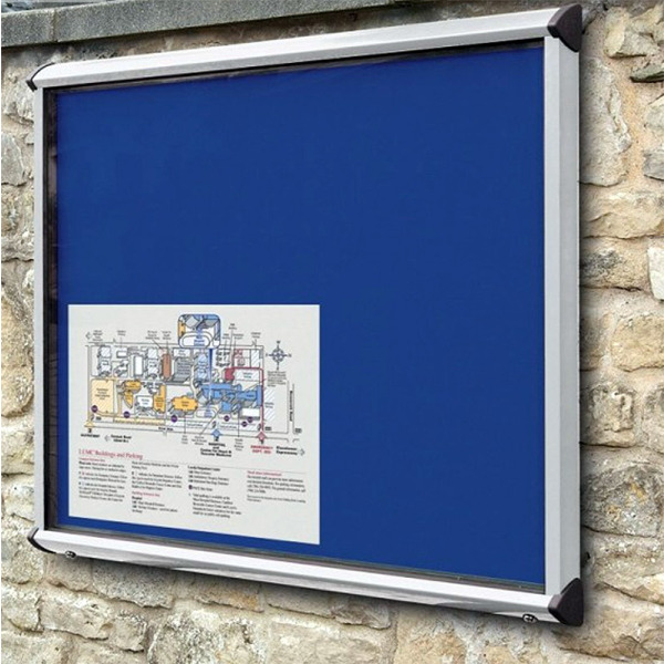 Shield External Notice Board - Pinnable Felt or Cork