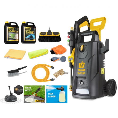 V-TUF V3-240 X2 2175psi 150Bar, 7.5L/min DIY Portable Electric Pressure Washer - Patio & Pro Car Wash Kit In Bishop Auckland