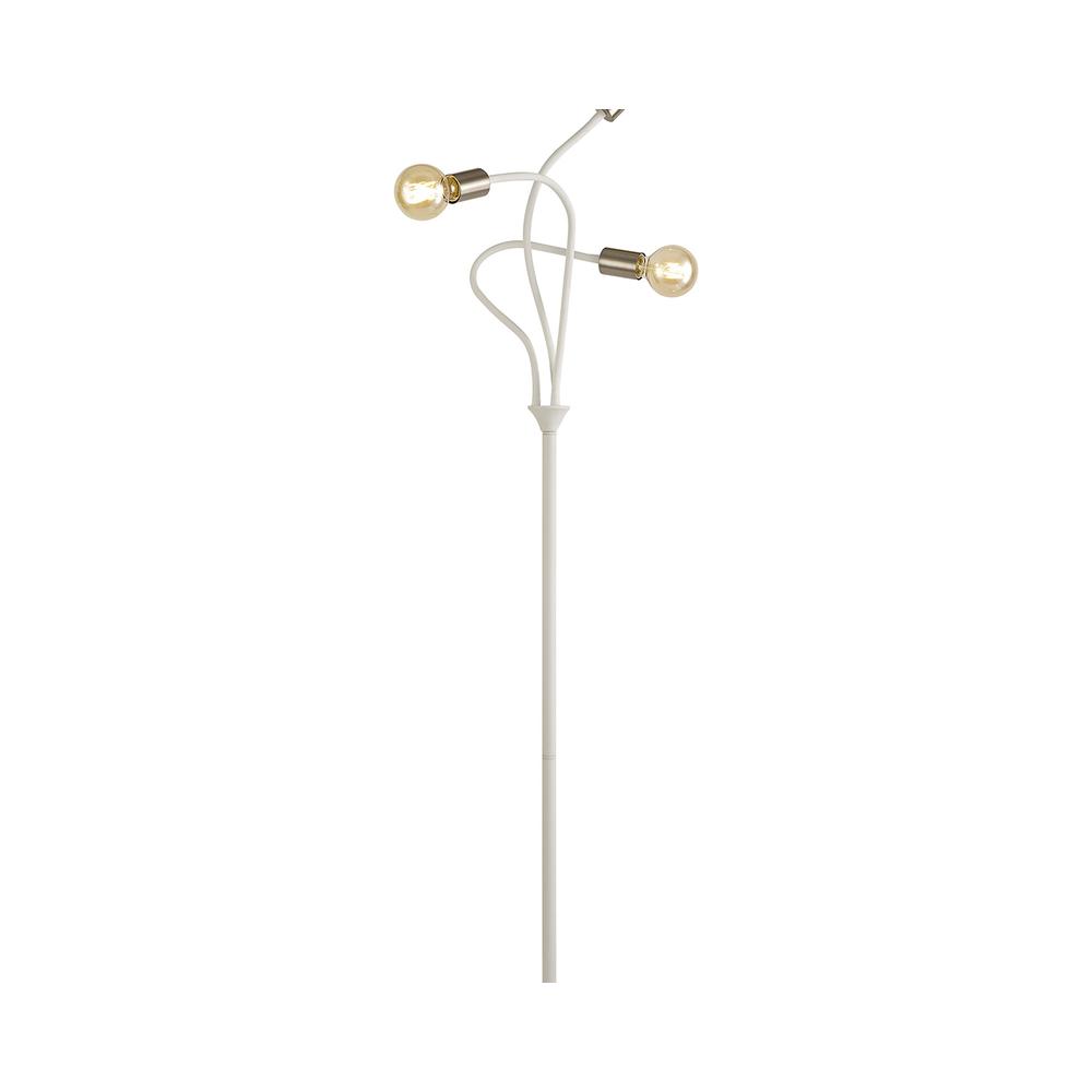 Luxuria Radio City Flexible Floor Lamp 3 Light E27 Satin White/Satin Nickel