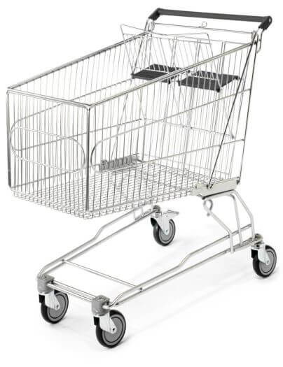 Twin Toddler Seat Family Trolley with Brake for Family Supermarket