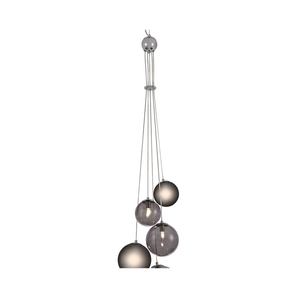 Luxuria Mateo 27cm Pendant 5xG9 Polished Chrome/Smoked Glass