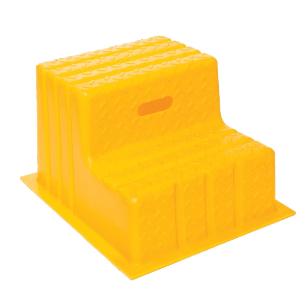 Lightweight Plastic Safety Steps 2 Tread - Orange