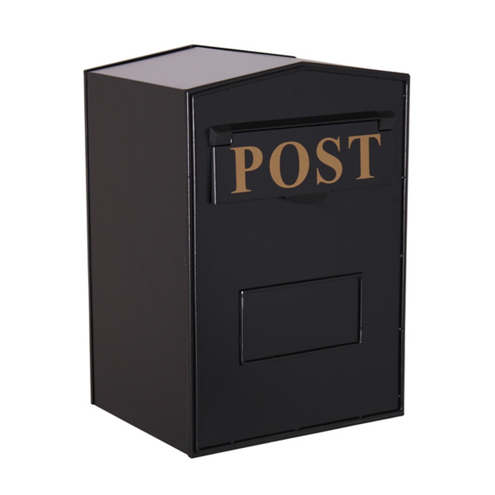 Industrial Mail Box - Black Rear Opening h.420 x w.280 x d.230mm