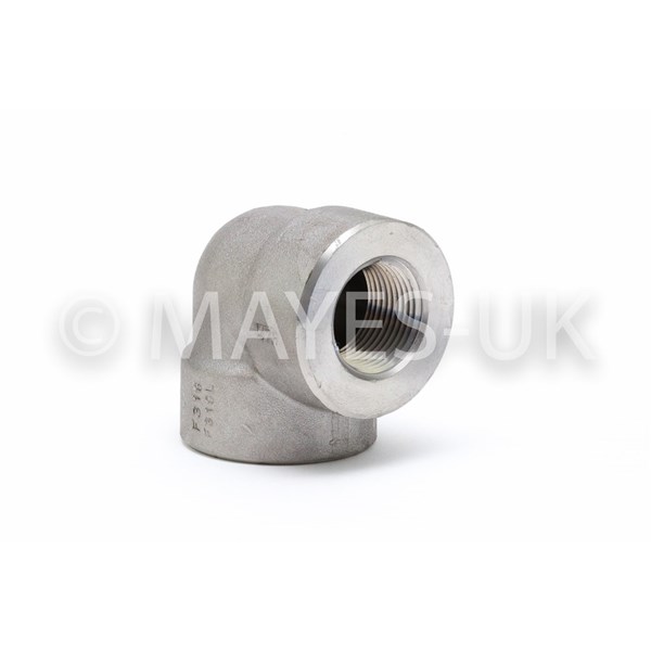 1/2" 3000 (3M) BSPP           
90° Elbow
A182 316/316L Stainless Steel
Dimensions to ASME B16.11