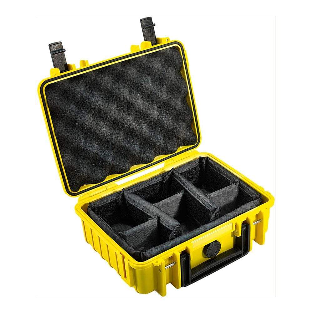 B&W Type 1000 Rugged Outdoor.Case - Yellow / Padded Dividers