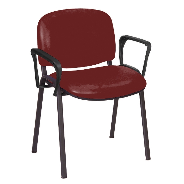 Galaxy Visitor Chair With Arms - Red Wine