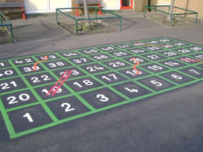 Snakes and Ladders 1-50 Outline for Parks