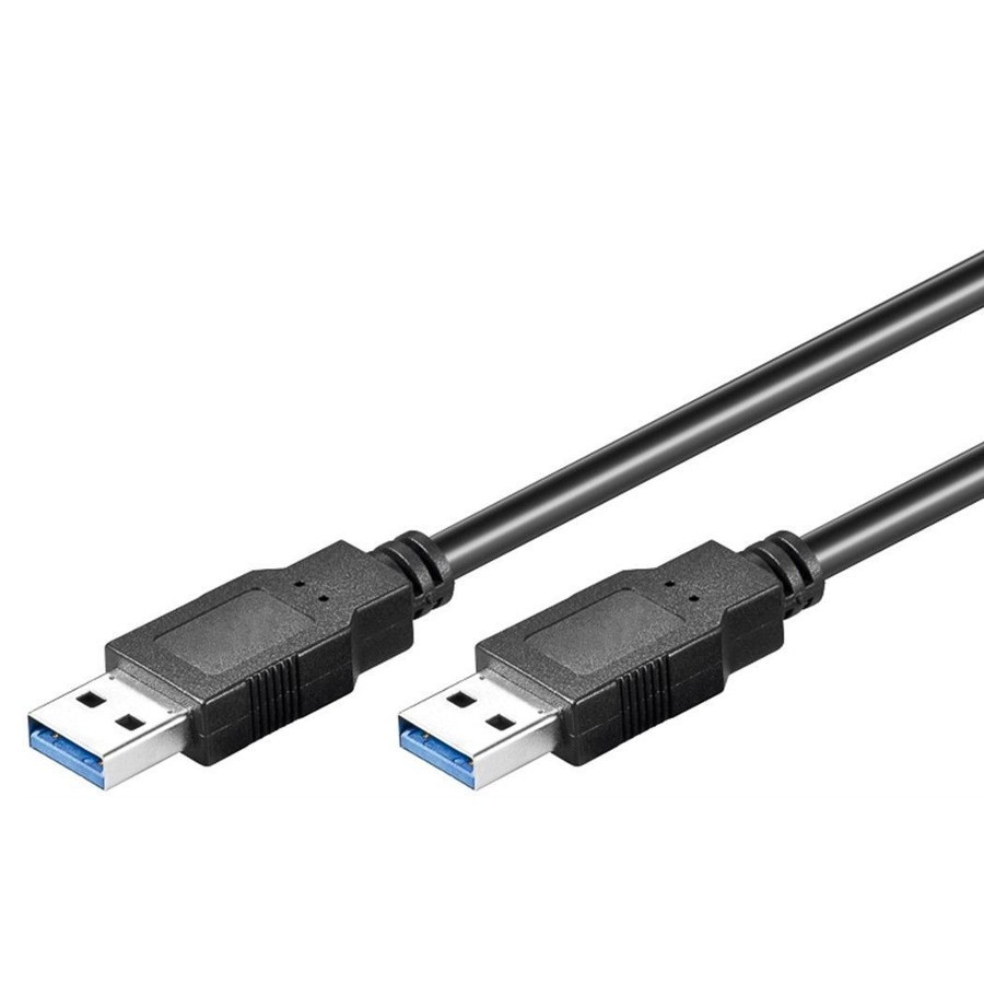 USB 3.0 Lead Type A to Type A Nickel Plated Black (L)0.5Mtr