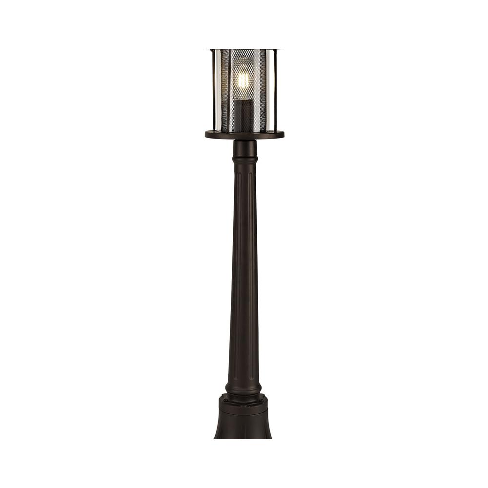 Luxuria Soleil Single Headed Post Lamp E27 Antique Bronze/Clear Glass IP54