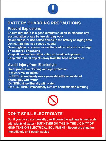 Battery charging precautions