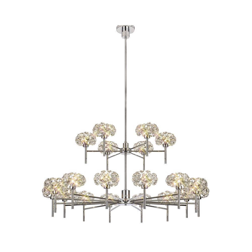 Luxuria Paramount 122cm 20 Light G9 2-Tier Light With Polished Chrome And Crystal Shade