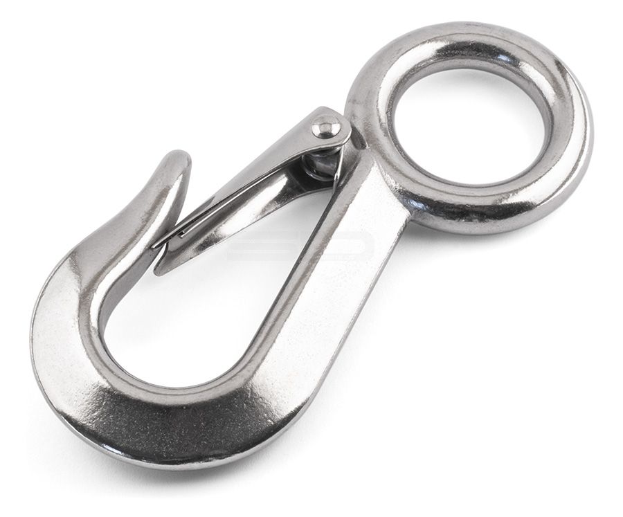 Large Eye Sling Hooks with Safety Latch - 316 / A4 Stainless Steel