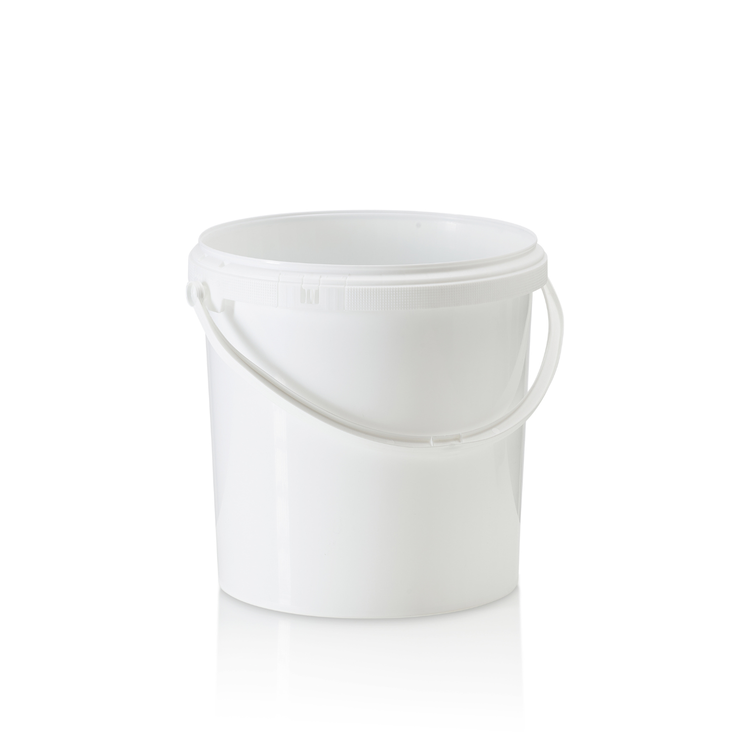 10ltr White PP Tamper Evident Pail with Plastic Handle - Heavyweight