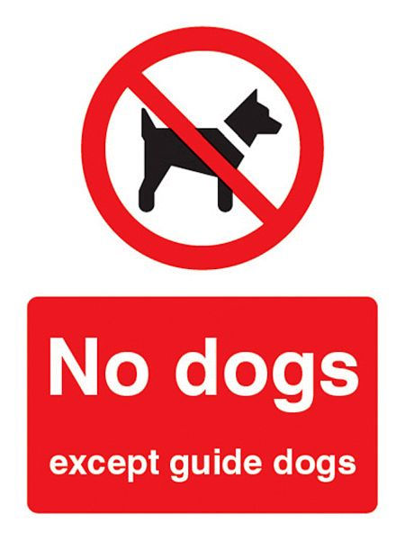 No dogs except guide dogs