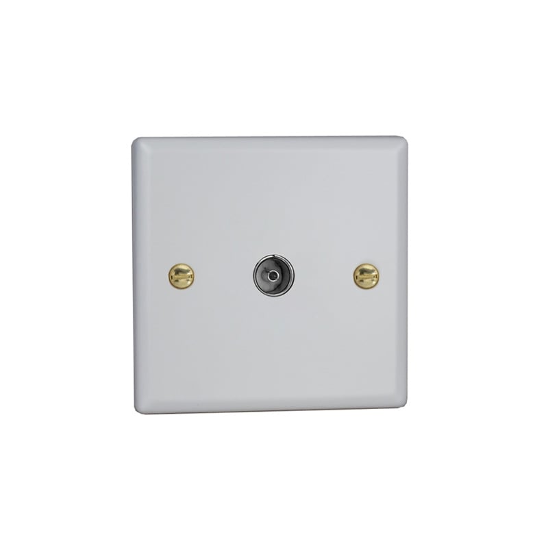 Varilight Vogue 1G Co-Axial TV Socket Matt White