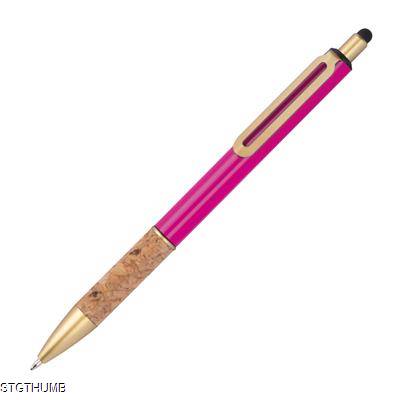 BALL PEN with Cork Grip Zone in Pink.